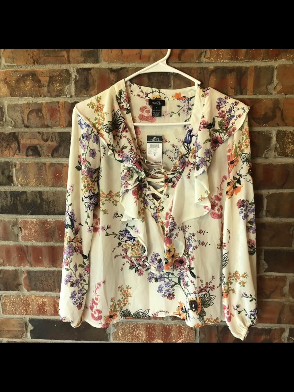 NWT Rue 21 Women’s Long Sleeve Cottagecore Blouse Size: Small